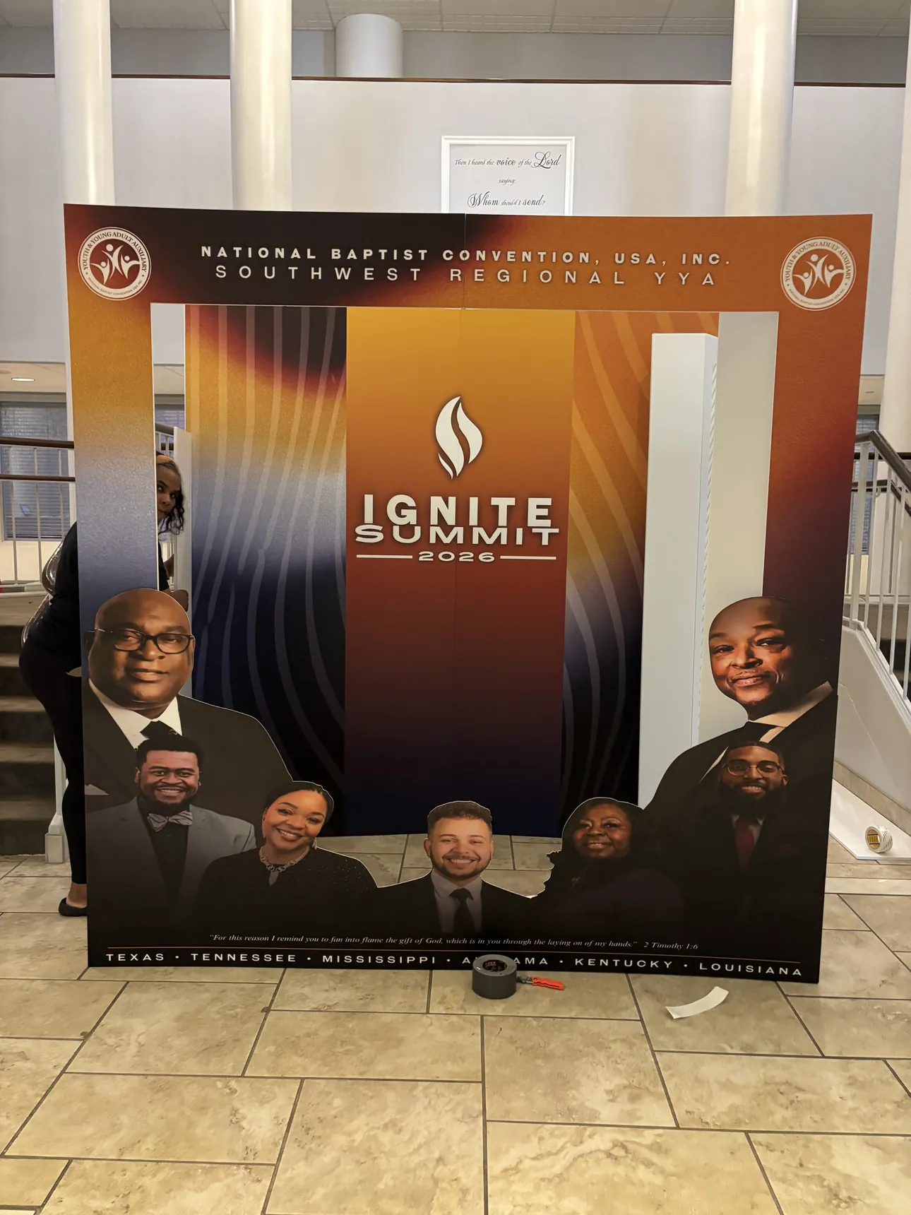 An Ignite Summit photo backdrop for a National Baptist Convention regional meeting