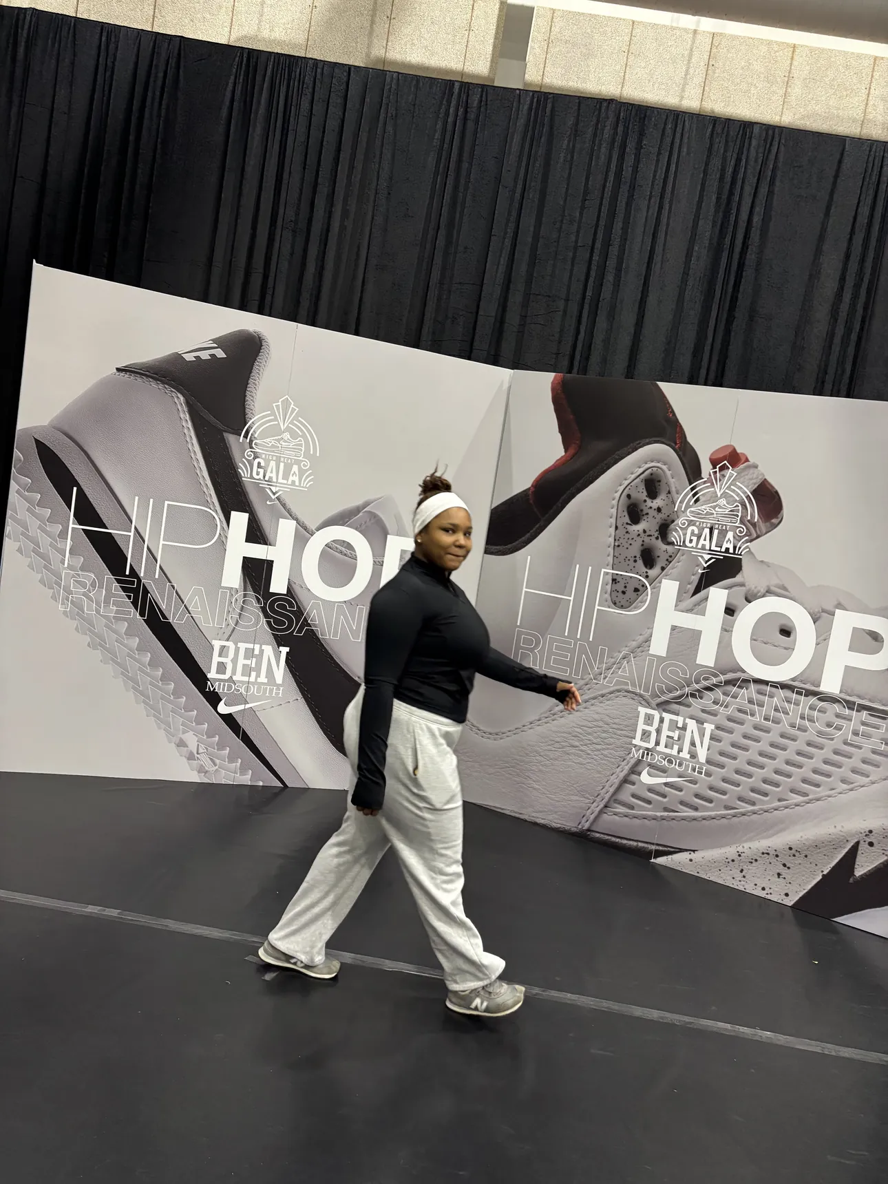 Giant sneaker graphic panels for a hip hop sneaker exhibit